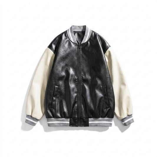 Gentleman Code - Nusuk | Bestickte Zweifarbige Lederjacke Unisex