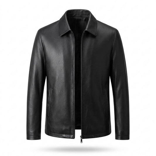 Gentleman Code - Rirot | Klassisch Glatt Lederjacke Herren