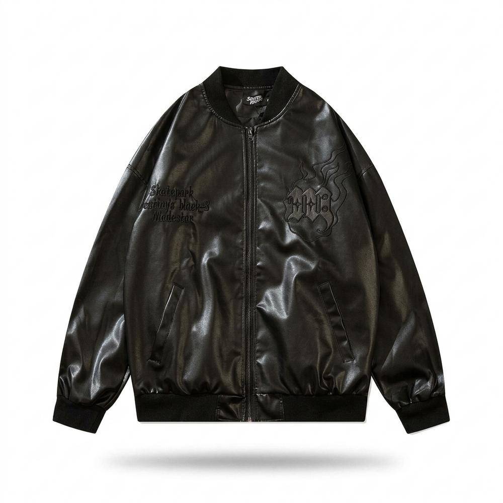 Gentleman Code - Selor | Bestickt Glänzend Lederjacke Unisex