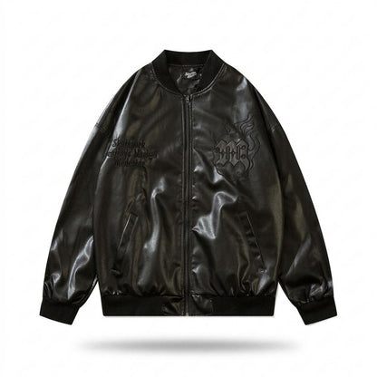 Gentleman Code - Selor | Bestickt Glänzend Lederjacke Unisex
