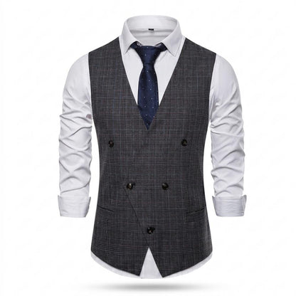 Gentleman Code - Covur | Zweireihige Karierte Weste Herren