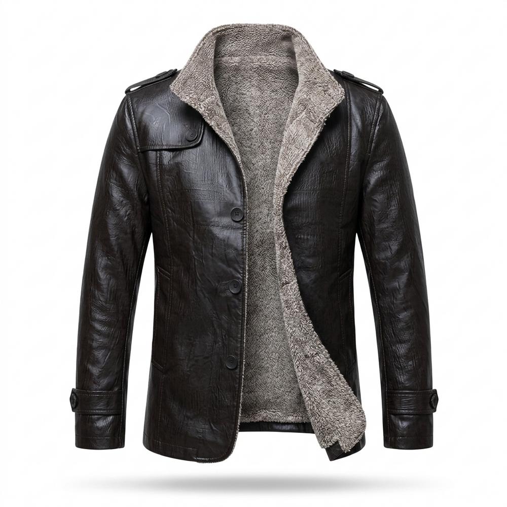 Gentleman Code - Teruv | Gefüttert Geknöpft Lederjacke Herren
