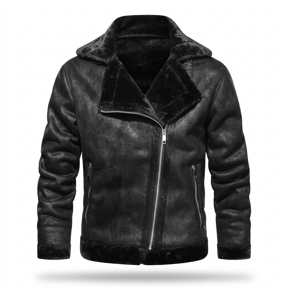 Gentleman Code - Dozos | Gefütterte Asymmetrische Wildleder-Jacke Herren