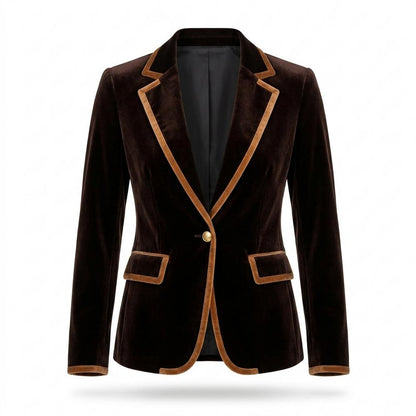 Gentleman Code - Lerem | Samtiger Paspelierter Sakko Damen