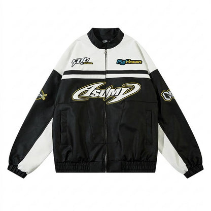 Gentleman Code - Dehav | Zweifarbige Bedruckte Lederjacke Unisex