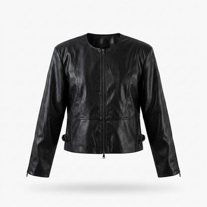 Gentleman Code - Eowon | Kragenlos Tailliert Lederjacke Damen