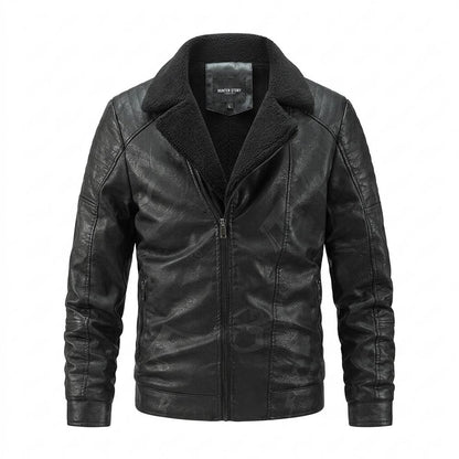 Gentleman Code - Tadol | Gefütterte Strukturierte Lederjacke Herren