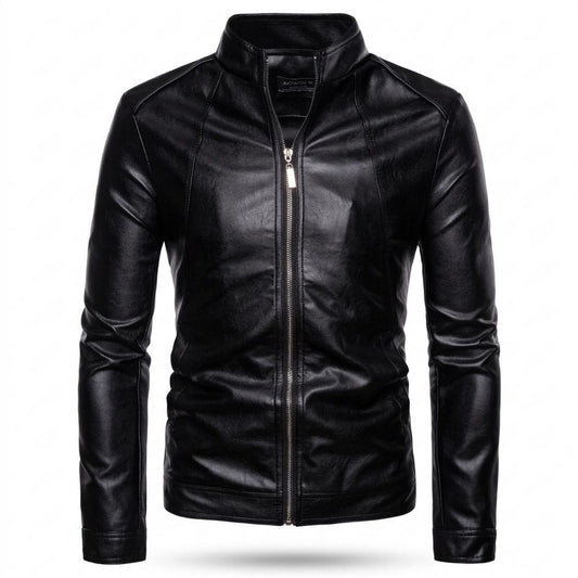 Gentleman Code - Tibir | Tailliert Glatt Lederjacke Herren
