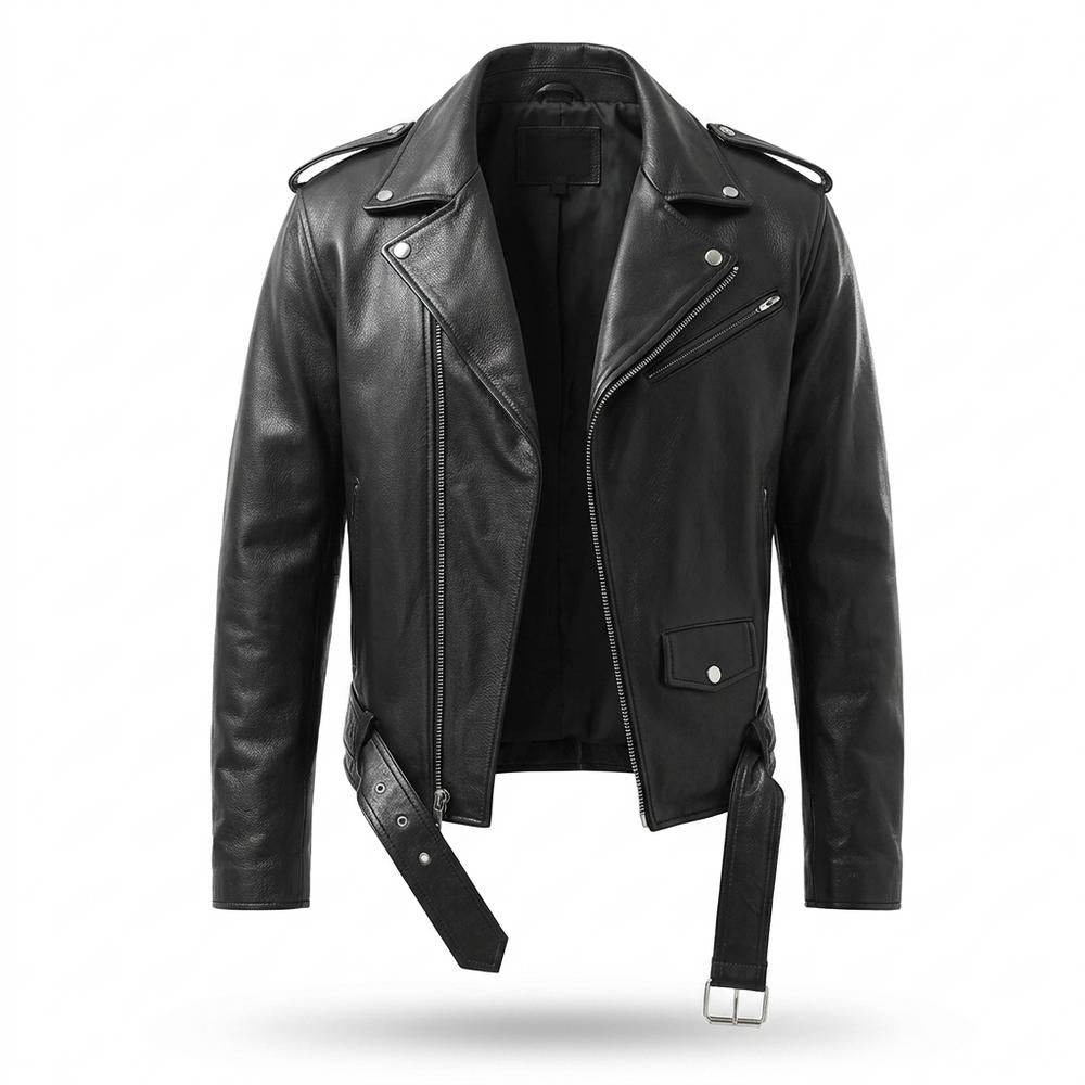Gentleman Code - Maziv | Asymmetrisch Gegürtet Lederjacke Herren