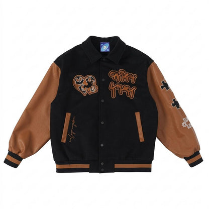 Gentleman Code - Earem | Bestickt Geknöpft Lederjacke Unisex
