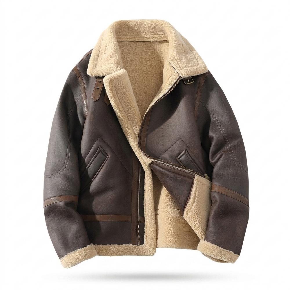 Gentleman Code - Kefud | Gefütterte Shearling Lederjacke Herren
