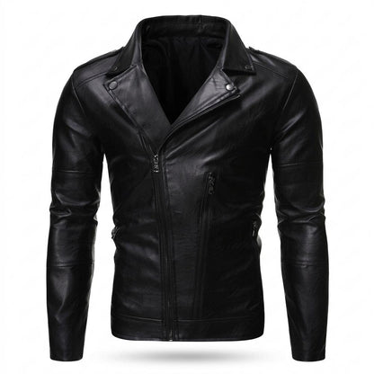 Gentleman Code - Sosim | Asymmetrisch Tailliert Lederjacke Herren
