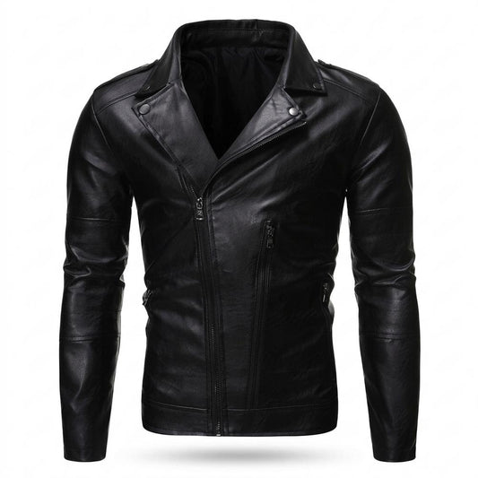 Gentleman Code - Sosim | Asymmetrisch Tailliert Lederjacke Herren