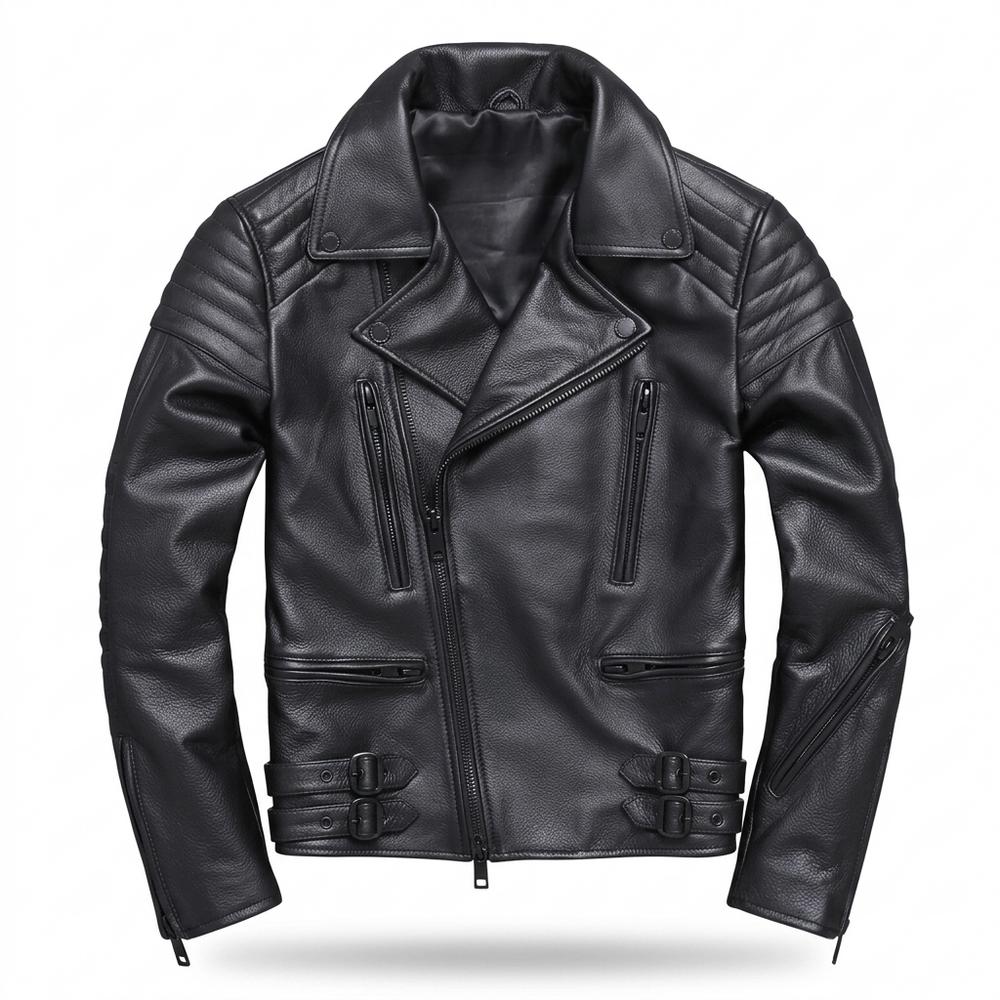 Gentleman Code - Lufav | Gesteppt Asymmetrisch Lederjacke Herren