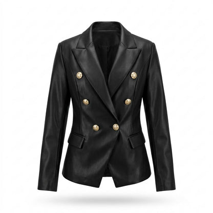Gentleman Code - Ditem | Zweireihig Tailliert Lederjacke Damen