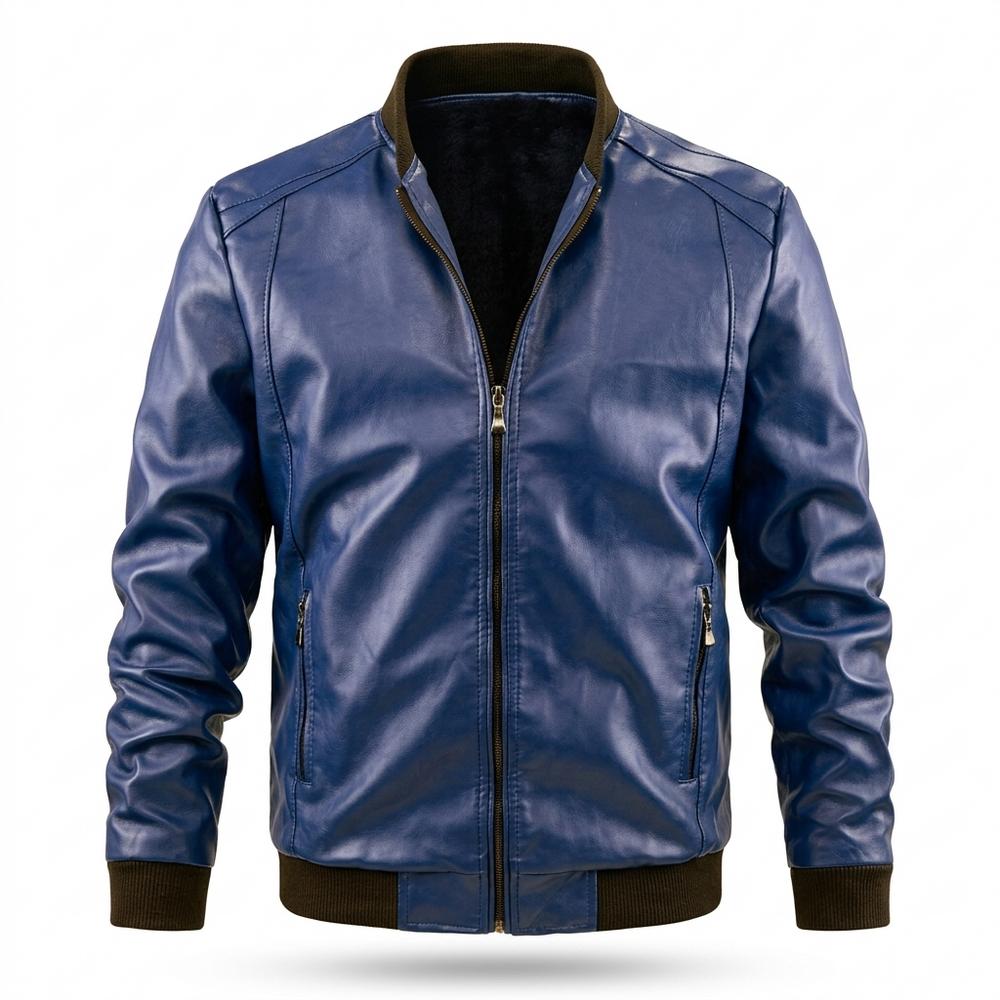 Gentleman Code - Sulan | Gefütterte Reißverschluss Lederjacke Herren