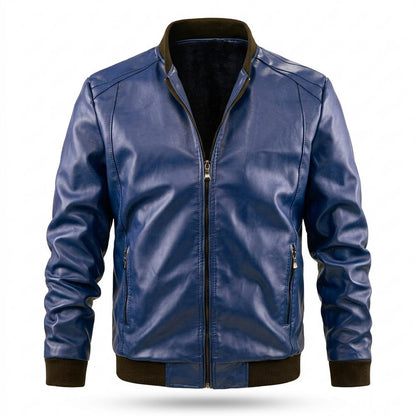 Gentleman Code - Sulan | Gefütterte Reißverschluss Lederjacke Herren