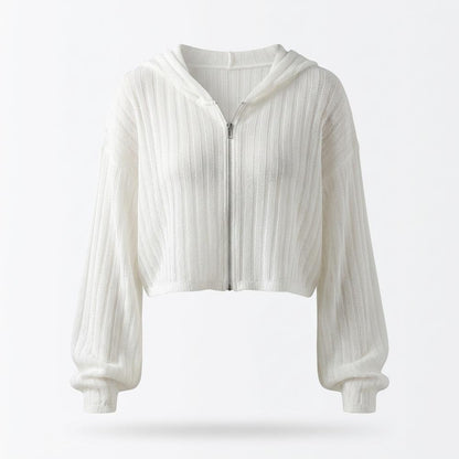 Gentleman Code - Vikok | Transparent Langärmlig Strickjacke Damen