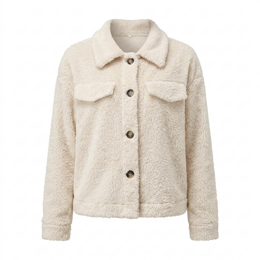 Gentleman Code - Eohuv | Flauschige Geknöpfte Jacke Damen
