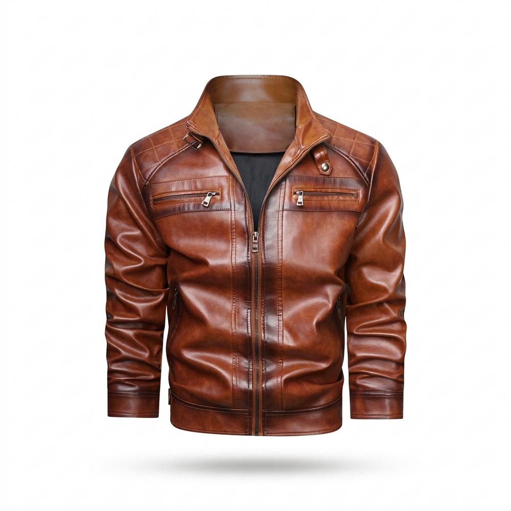 Gentleman Code - Sevel | Gesteppt Gefüttert Lederjacke Herren