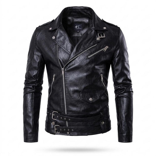 Gentleman Code - Vilan | Asymmetrisch Tailliert Lederjacke Herren