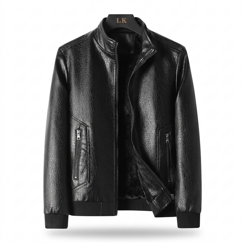 Gentleman Code - Duwad | Gefüttert Strukturiert Lederjacke Herren