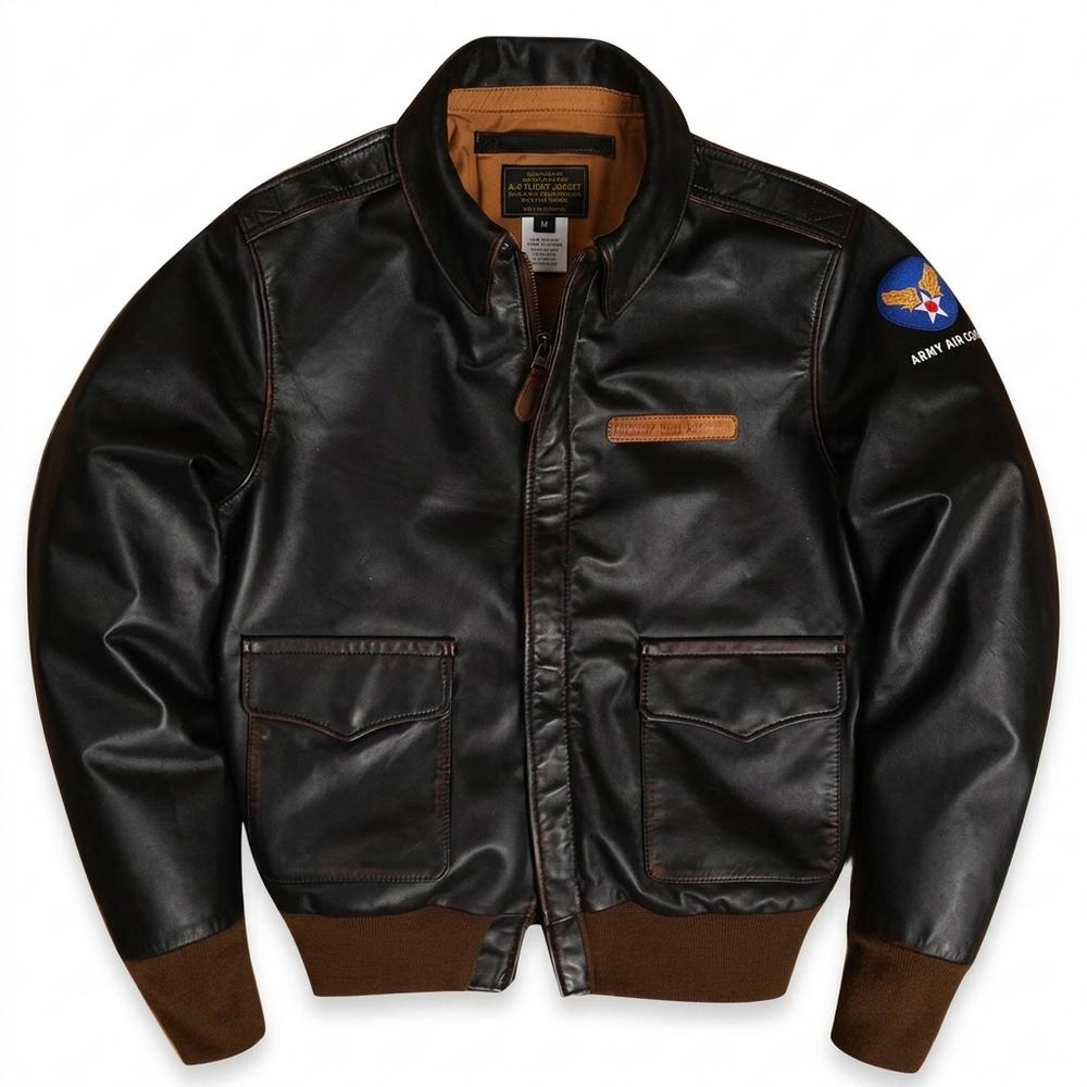 Gentleman Code - Raken | Gefüttert Bestickt Lederjacke Herren