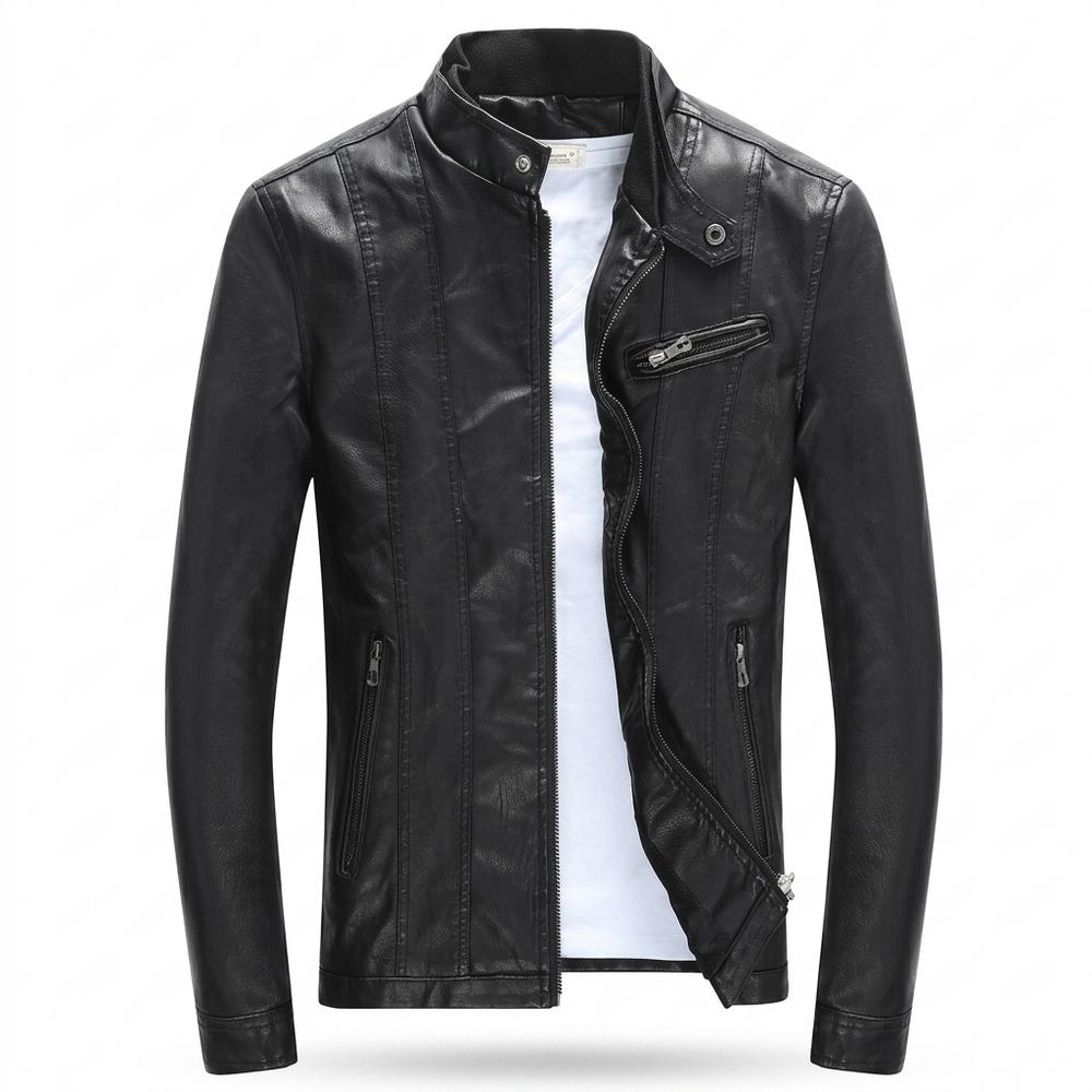 Gentleman Code - Verin | Gefüttert Tailliert Lederjacke Herren