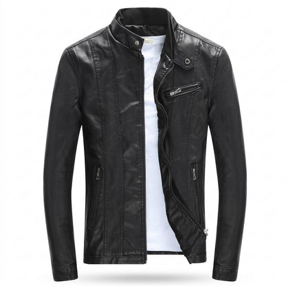 Gentleman Code - Verin | Gefüttert Tailliert Lederjacke Herren