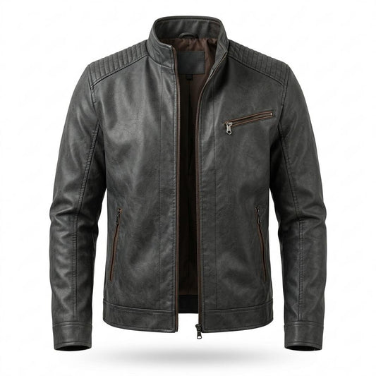 Gentleman Code - Yuvod | Gesteppt Figurbetont Lederjacke Herren