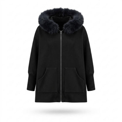 Gentleman Code - Aikak | Ponchoartige Fellbesetzte Jacke Damen