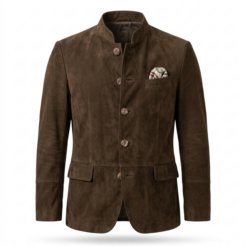 Gentleman Code - Tetom | Einreihig Aufgeraut Wildleder-Jacke Herren