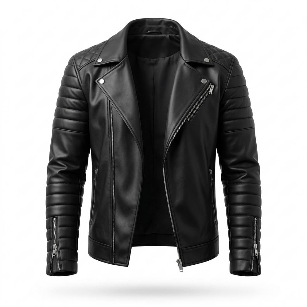 Gentleman Code - Zepik | Asymmetrisch Gesteppt Lederjacke Herren