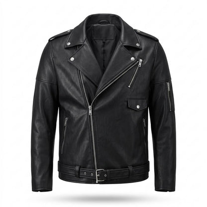 Gentleman Code - Sopol | Asymmetrische Gefütterte Lederjacke Herren