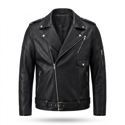 Gentleman Code - Sopol | Asymmetrische Gefütterte Lederjacke Herren