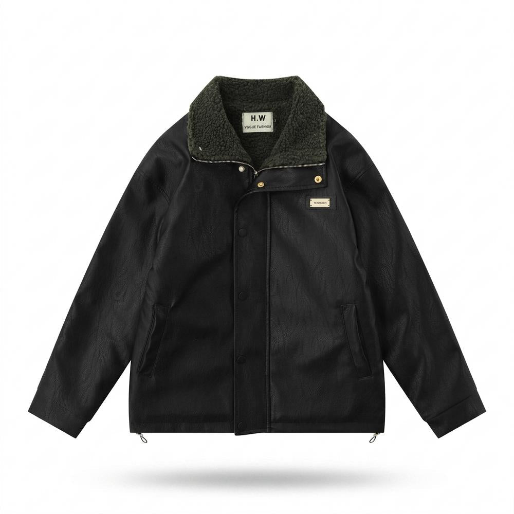 Gentleman Code - Revek | Gefütterte Lockere Lederjacke Unisex