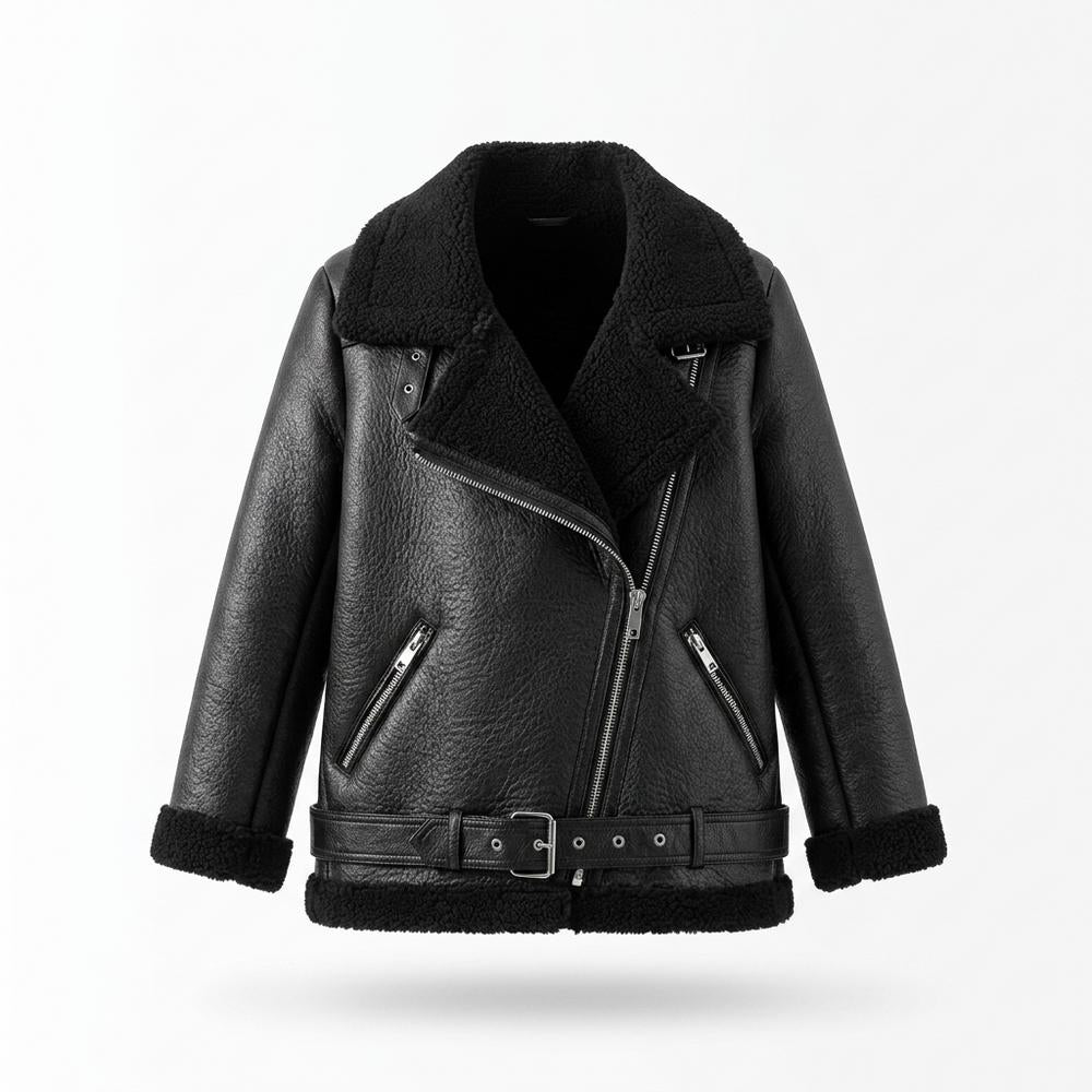 Gentleman Code - Yalin | Gefüttert Asymmetrisch Lederjacke Damen