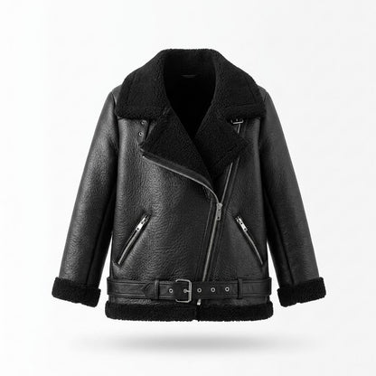 Gentleman Code - Yalin | Gefüttert Asymmetrisch Lederjacke Damen