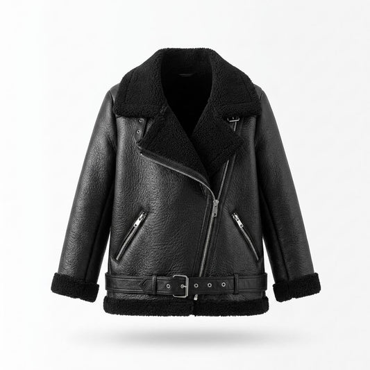 Gentleman Code - Yalin | Gefüttert Asymmetrisch Lederjacke Damen
