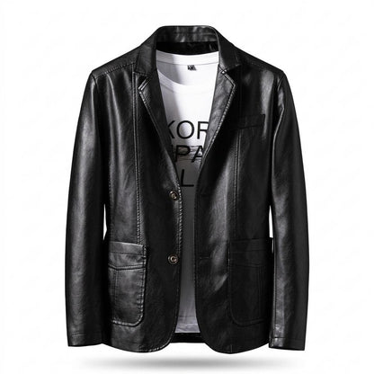 Gentleman Code - Dapit | Gefüttert Geknöpft Lederjacke Herren