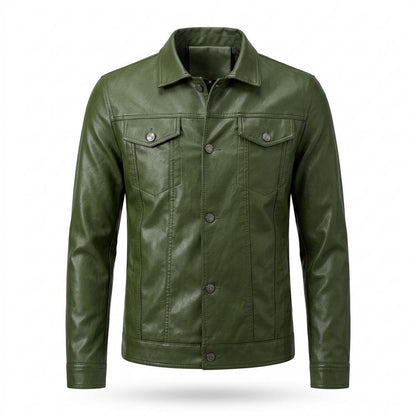 Gentleman Code - Lebas | Geknöpft Gekragt Lederjacke Herren
