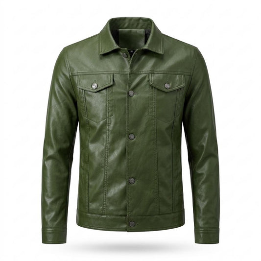 Gentleman Code - Lebas | Geknöpft Gekragt Lederjacke Herren