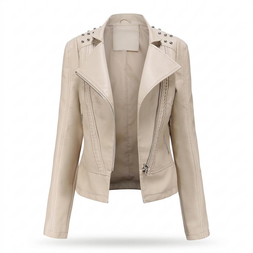 Gentleman Code - Dugem | Nietenbesetzt Asymmetrisch Lederjacke Damen