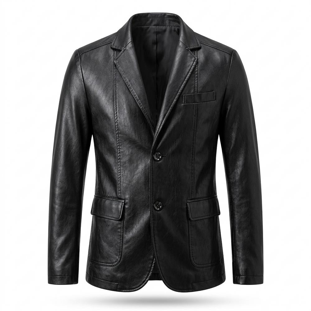Gentleman Code - Vopat | Tailliert Einreihig Lederjacke Herren