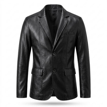 Gentleman Code - Vopat | Tailliert Einreihig Lederjacke Herren