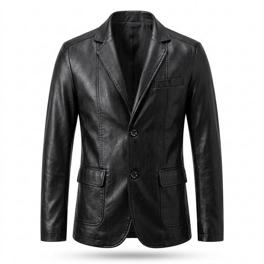 Gentleman Code - Vopat | Tailliert Einreihig Lederjacke Herren