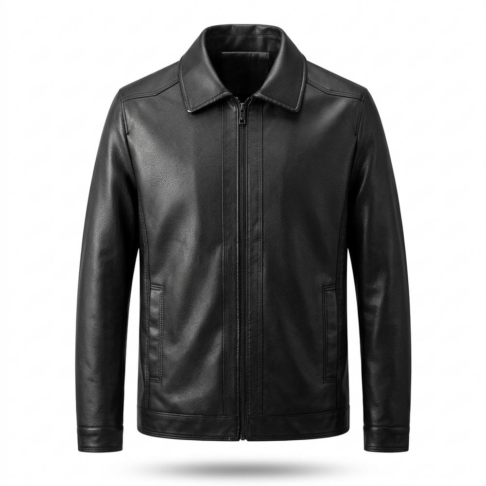 Gentleman Code - Eewer | Gerade Geschnittene Gekörnte Lederjacke Herren