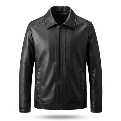 Gentleman Code - Eewer | Gerade Geschnittene Gekörnte Lederjacke Herren
