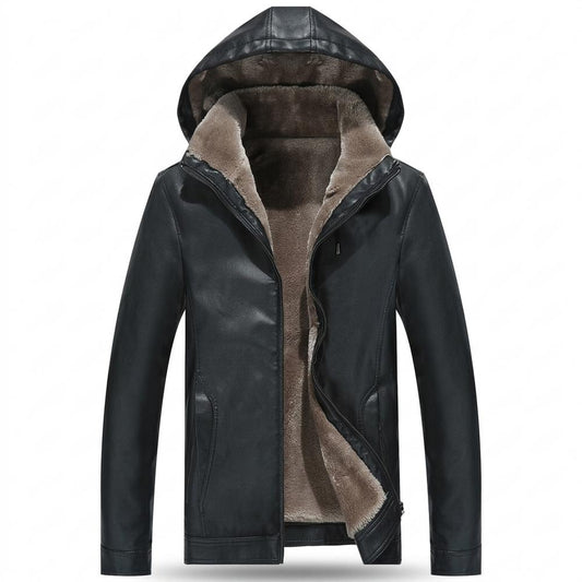 Gentleman Code - Ranan | Gefüttert Kapuzen Lederjacke Herren