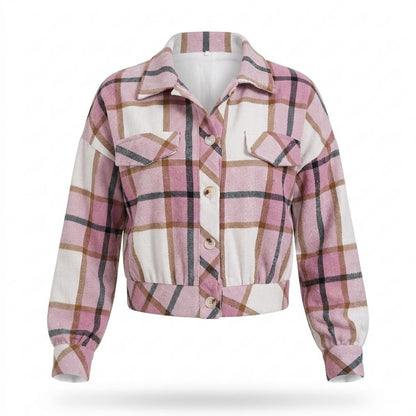 Gentleman Code - Kuduv | Karierte Kurzgeschnittene Jacke Damen